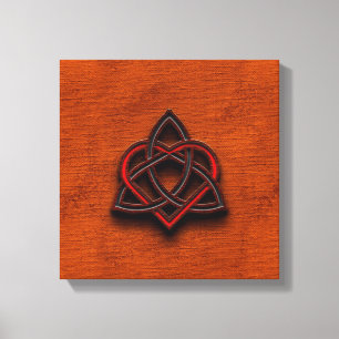 Keltische Knüpfarbeit Valentine Herz Leinwand Text