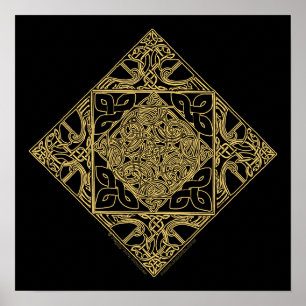 Keltische Knüpfarbeit-Vogel-keltische Kunst-Druck Poster