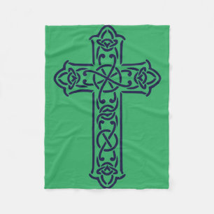 Keltische Kreuz-Grafik-Knotwork-Kunst Fleecedecke