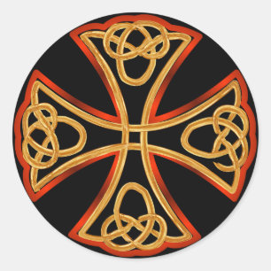 Keltische Kreuzkleber Runder Aufkleber