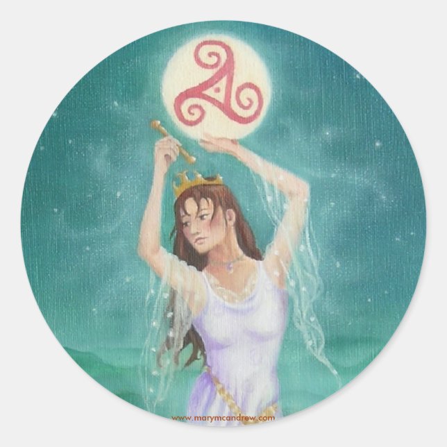"keltische Lady des Sees" Runder Aufkleber (Vorderseite)