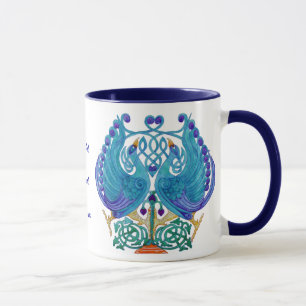 Keltische Pfau-königliche Wecker-Tasse Tasse