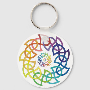 Keltische Regenbogen-Knüpfarbeit-Ringe Schlüsselanhänger