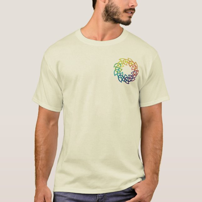 Keltische Regenbogen-Knüpfarbeit-Ringe T-Shirt (Vorderseite)