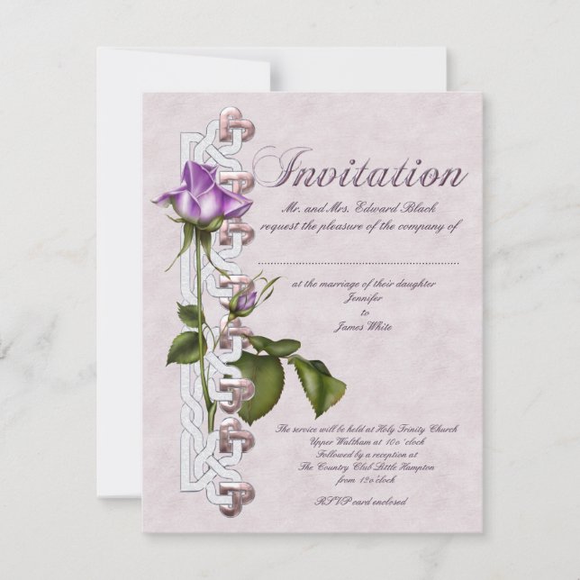 Keltische Rose Hochzeit Einladung (Vorderseite)