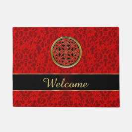 Keltische rote Spitze-Willkommens-Tür-Matte Fußmatte
