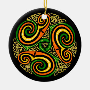 Keltische Spiralen-Verzierung Keramik Ornament