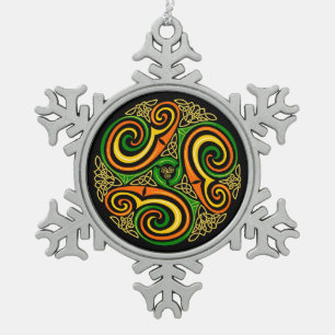 Keltische Spiralenverzierung Schneeflocken Zinn-Ornament