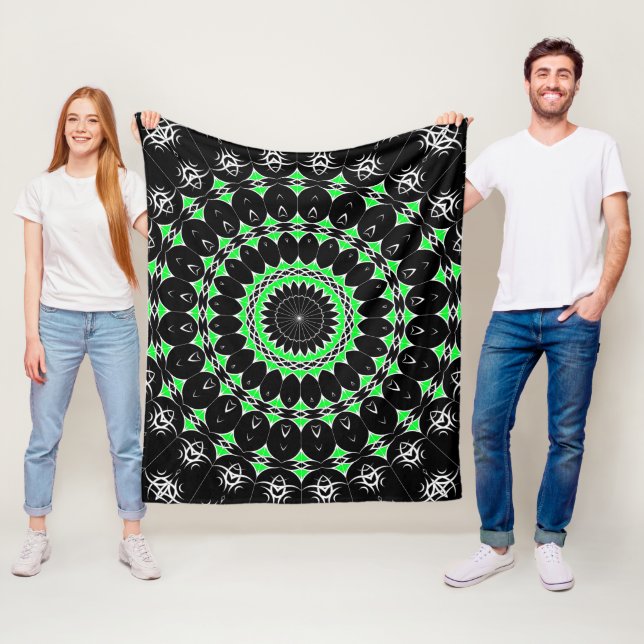 Keltische Stammes- Mandala (Grün) Fleecedecke (Beispiel)