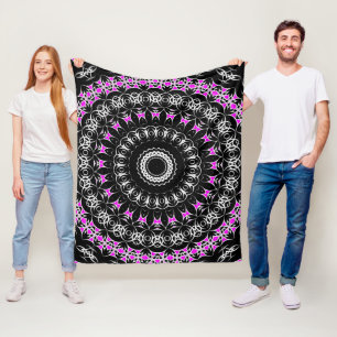 Keltische Stammes- Mandala (Rosa) Fleecedecke