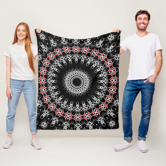 Keltische Stammes- Mandala (rot) Fleecedecke (Beispiel)