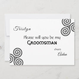 Keltische Symbole und Blattwerk auf Weiß Einladung