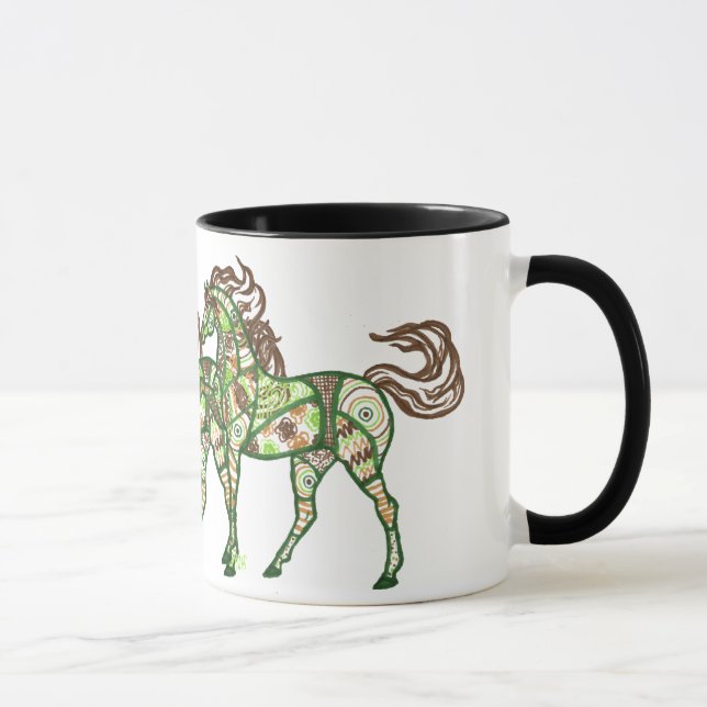 Keltische tänzelnde Pferdekaffee-Tasse Tasse (Rechts)