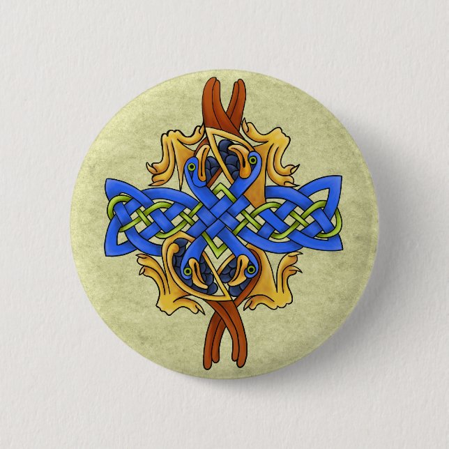 Keltische Vögel Button (Vorderseite)