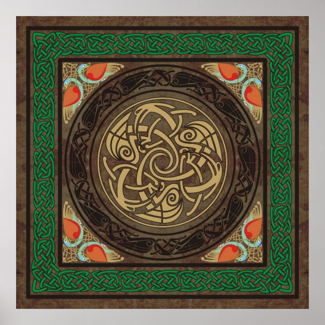 Keltische Vögel Poster (Vorne)