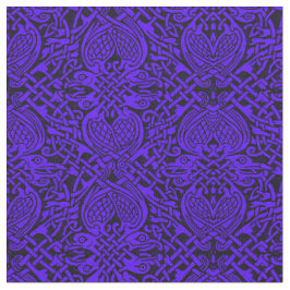 Keltische Vogel-Webart im Blau Stoff