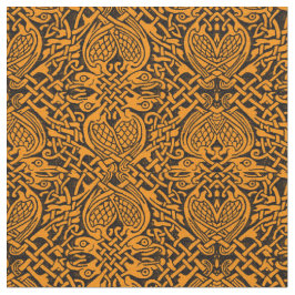 Keltische Vogel-Webart im Gold Stoff