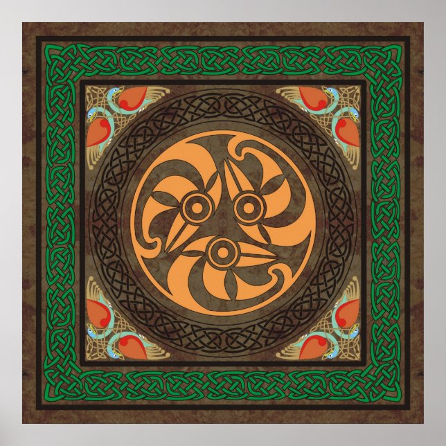 Keltische Vogelkopf Poster (Vorne)