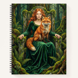 Keltische Waldkönigin Rotfuchs Hexe Fantasy Art ( Notizbuch