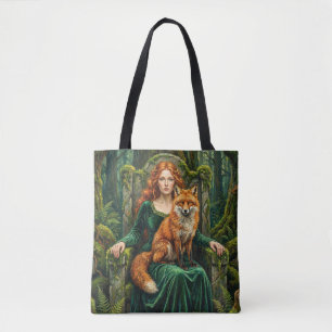 Keltische Waldkönigin Rotfuchs Hexe Fantasy-Kunst