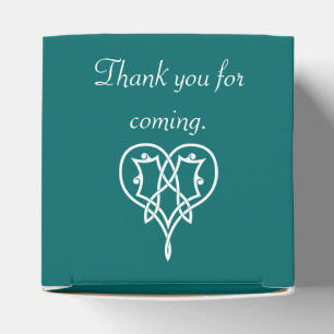 Keltische Web-Herzen in Teal-Geschenkbox Geschenkschachtel