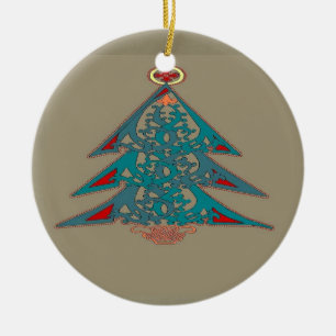 Keltische Weihnachtsbaum-Verzierung Keramikornament