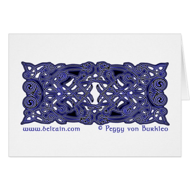 Keltische Zoomorphic Jagdhund-Karte (Vorderseite (Horizontal))