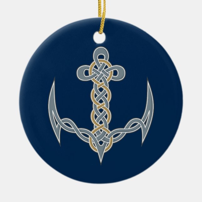 Keltischer Anker 1 Keramik Ornament (Vorne)