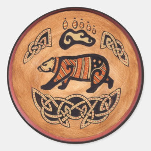Keltischer Bär Runder Aufkleber
