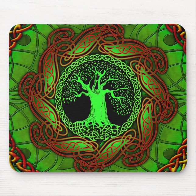Keltischer Baum (belichtete Version) Mousepad (Vorne)