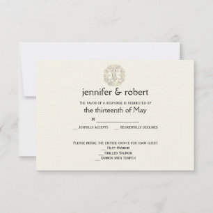 Keltischer Baum der Leben-Goldhochzeits-Wartekarte RSVP Karte