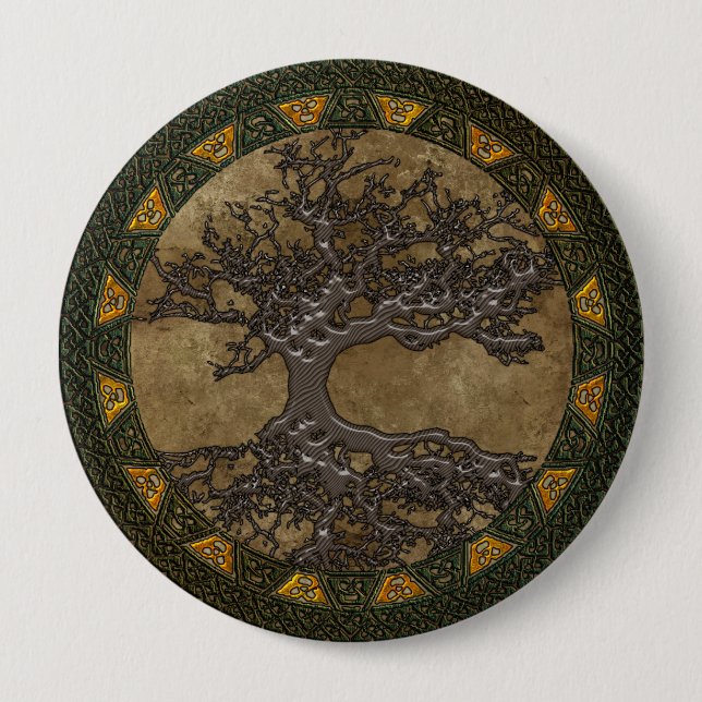 Keltischer Baum des Lebens Button (Vorderseite)