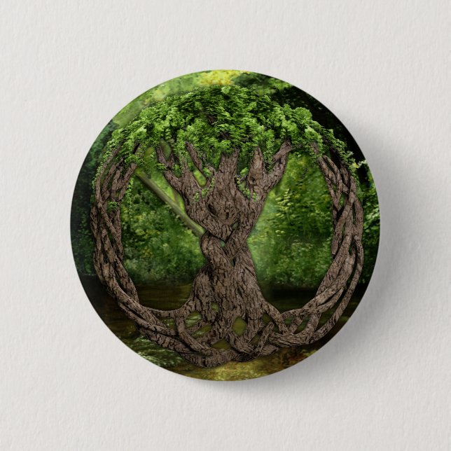 Keltischer Baum des Lebens Button (Vorderseite)