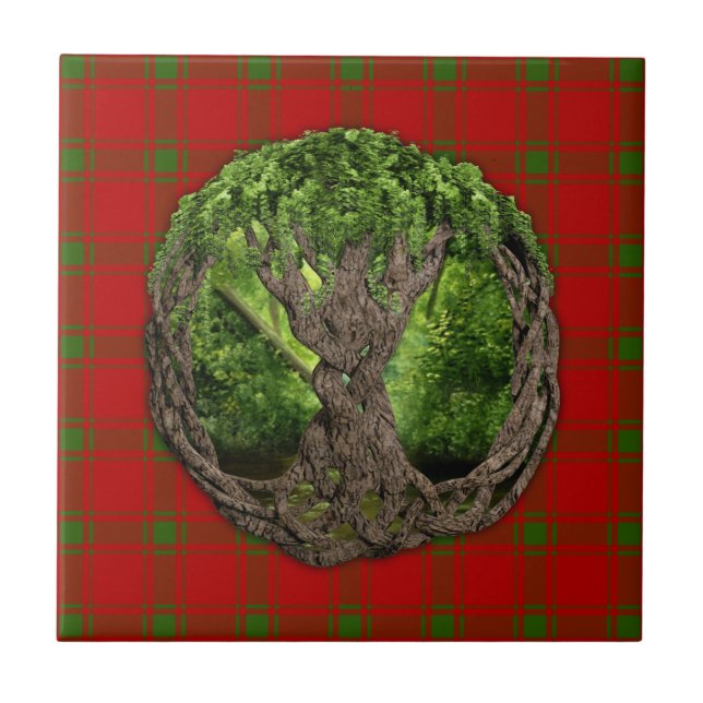 Keltischer Baum des Lebens und Clan MacDonald von Fliese (Vorderseite)