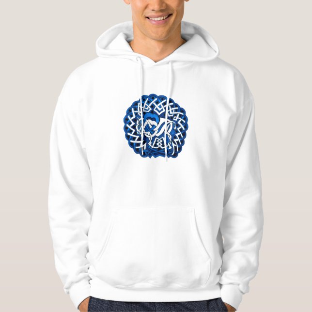 Keltischer Büffel/Bison, blau Hoodie (Vorderseite)