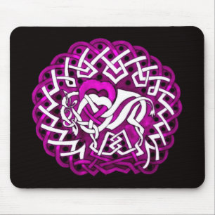Keltischer Büffel/Bison, rosa Mousepad