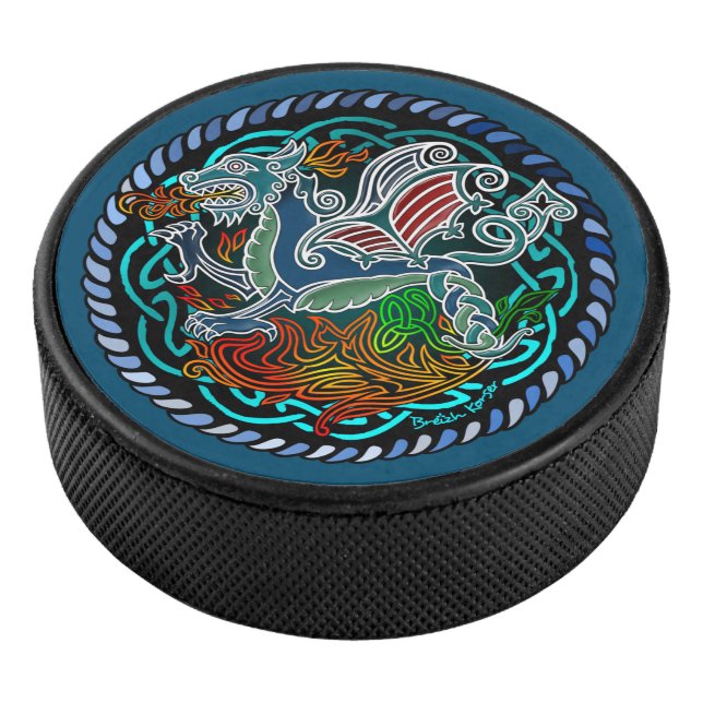 Keltischer Drache Eishockey Puck (3/4)