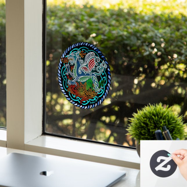 Keltischer Drache Fensteraufkleber (Büro)