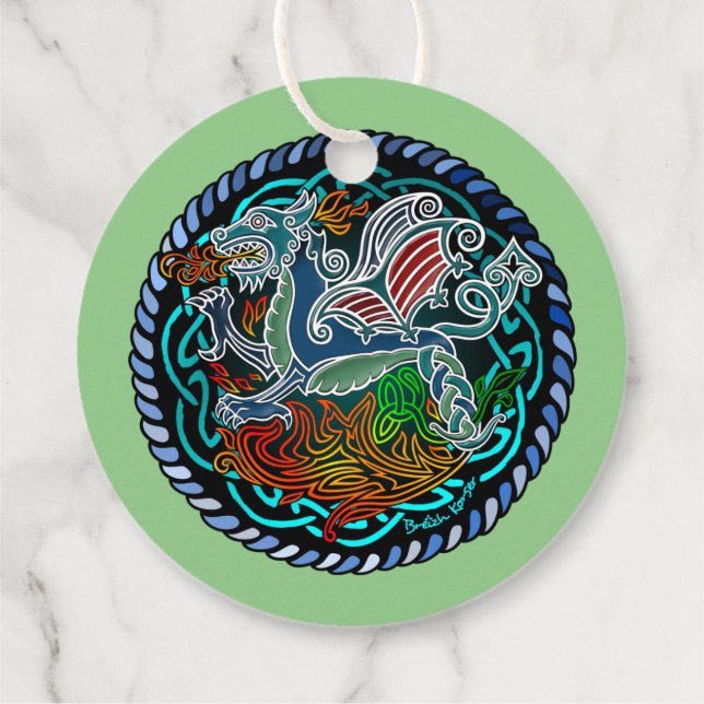 Keltischer Drache Geschenkanhänger (Rückseite)