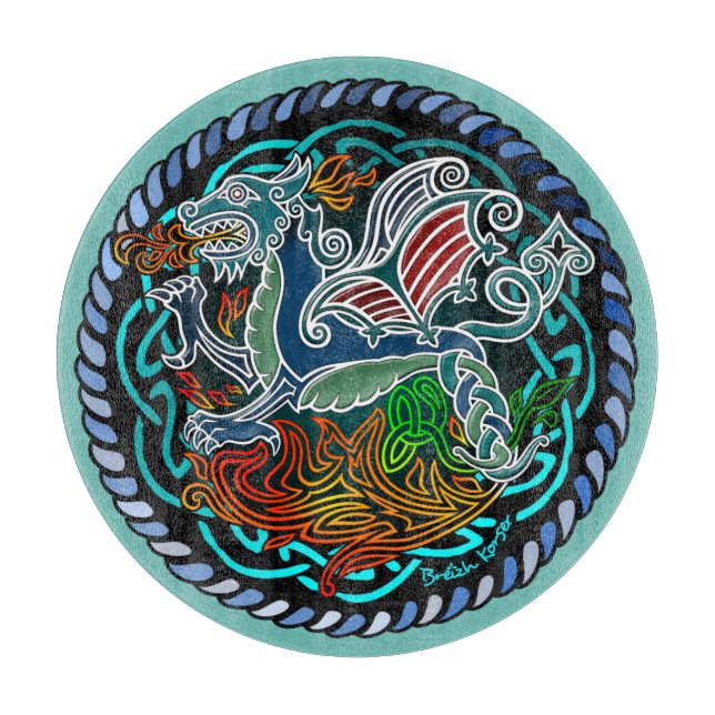 Keltischer Drache Schneidebrett (Vorderseite)
