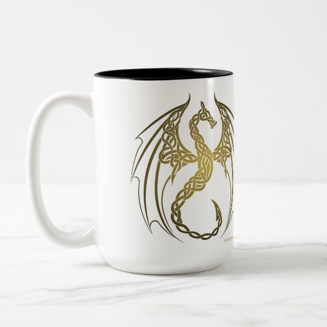 Keltischer Drache Zweifarbige Tasse (Links)