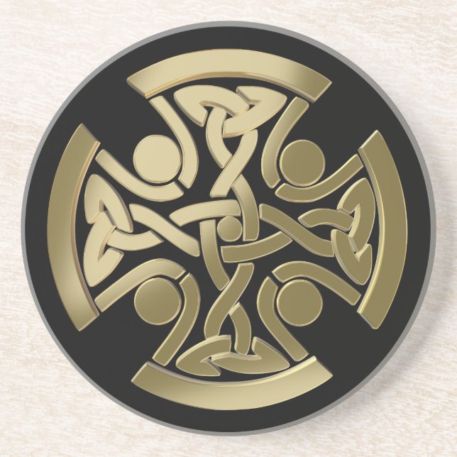 Keltischer Goldener Knoten Getränkeuntersetzer (Vorne)