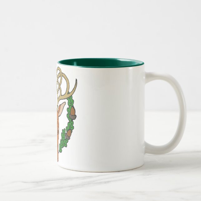 Keltischer Hirsch Zweifarbige Tasse (Rechts)