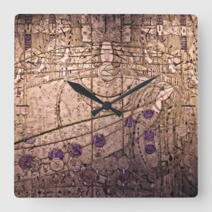 Keltischer inspirierter Kunst Nouveau Timepiece Quadratische Wanduhr