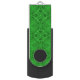 Keltischer Klee-Vintages grünes USB Stick (Rückseite (Vertikal))