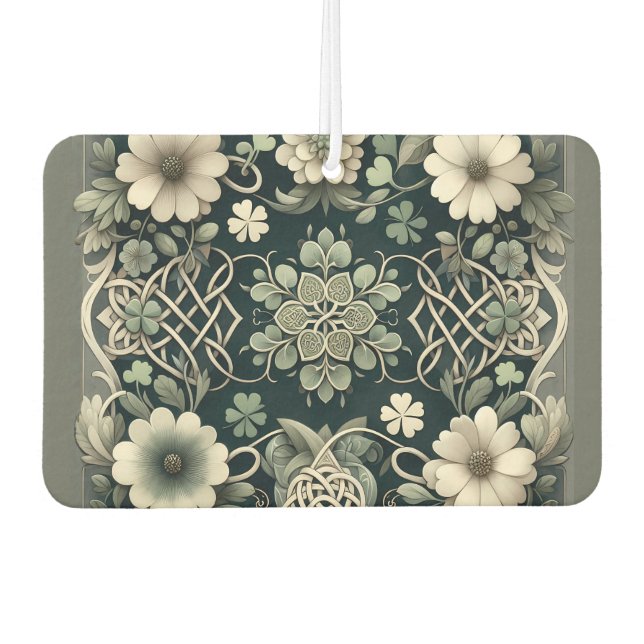 Keltischer Kleeblatt-Blumen-Charm Autolufterfrischer (Vorderseite)