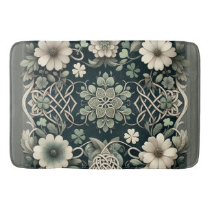 Keltischer Kleeblatt-Blumen-Charm Badematte