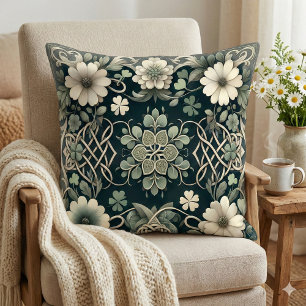 Keltischer Kleeblatt-Blumen-Charm Kissen