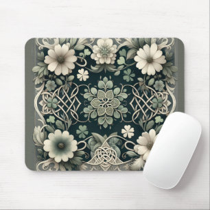 Keltischer Kleeblatt-Blumenanhänger Mousepad