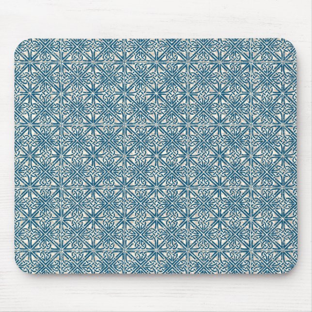 Keltischer Knoten-aquamarines blaues Muster Mousepad (Vorne)